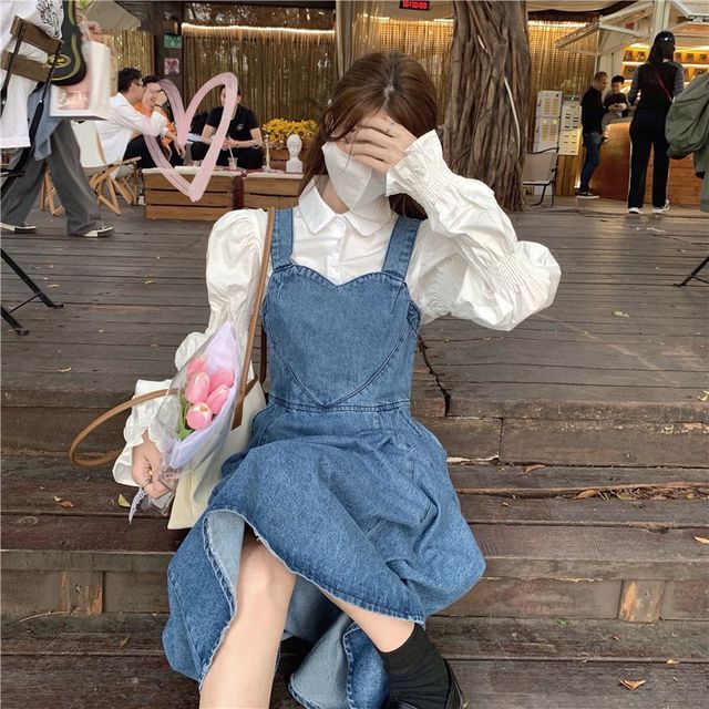 slim fit dress slacks Kawaii Cat Overalls Dress Black / One Size