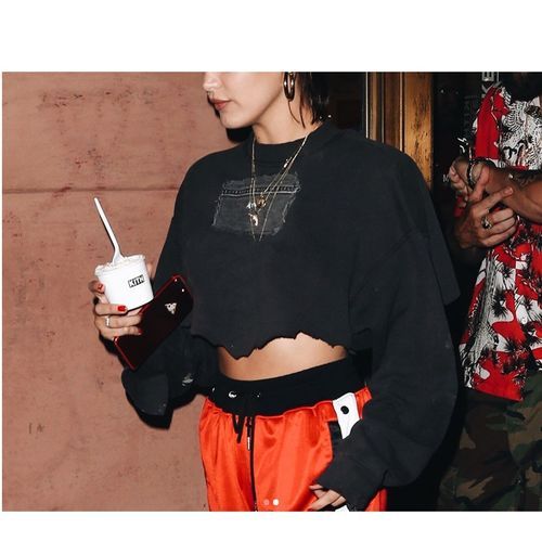 Distressed 2024 cropped sweatshirt