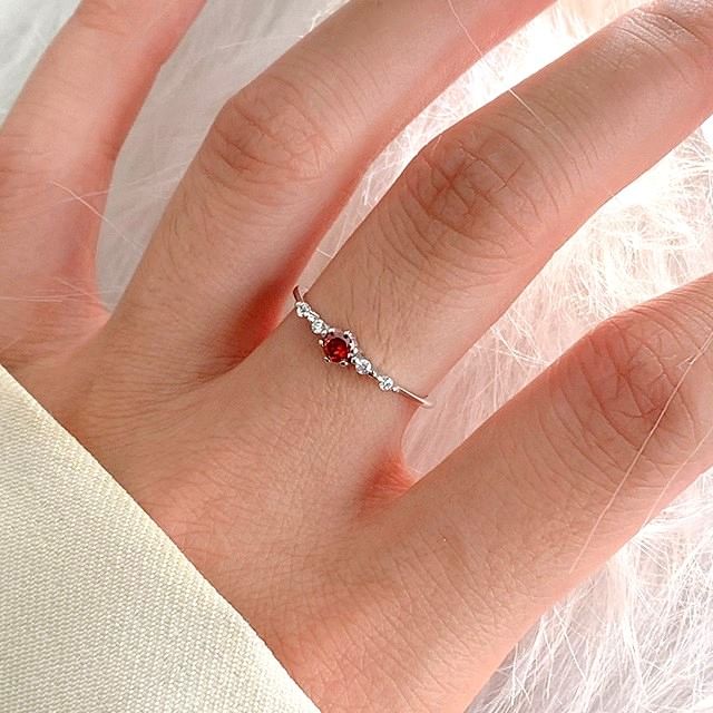 A-ROCH-925 Sterling Silver Rhinestone Ring