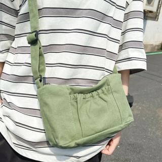 Hikuozy-Canvas Plain Hobo Bag