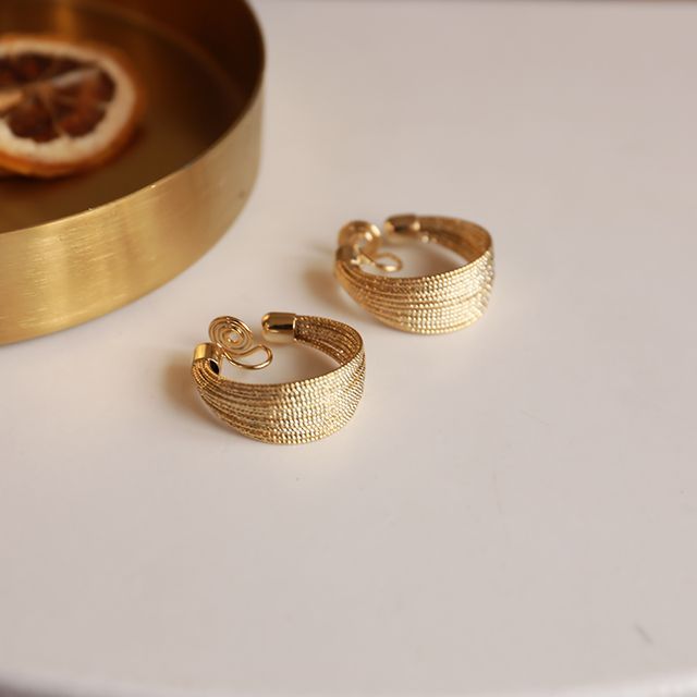 pexrl jewelry-Alloy Hoop Earring