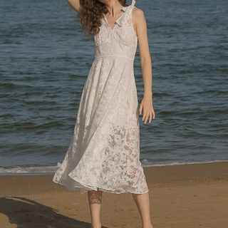 lace embroidered maxi dress