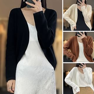 Gistinty Plain Open Front Cardigan
