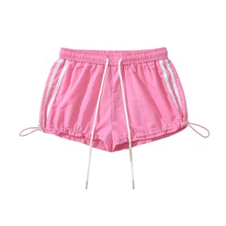 Hollahop Drawstring Waist Two Tone Sweat Shorts Sale