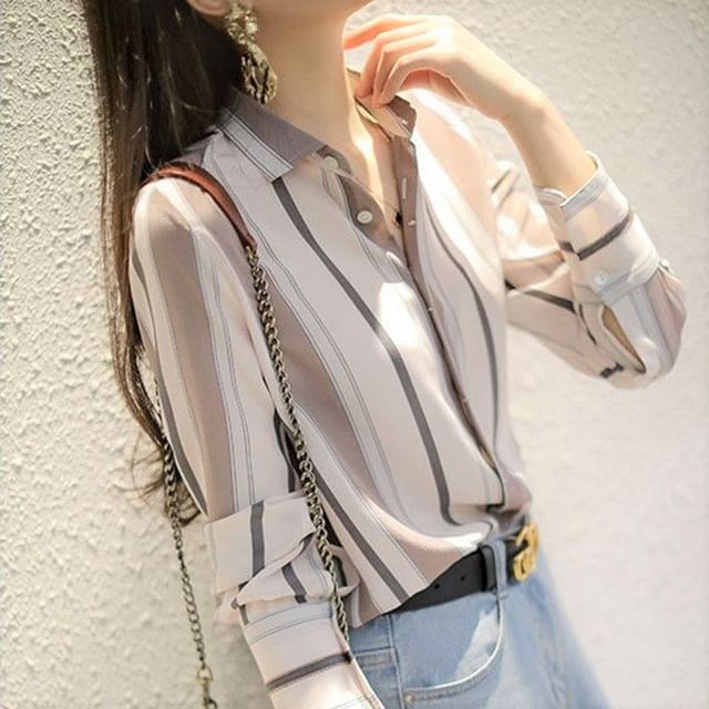Dragan Pulse-Collared Striped Shirt