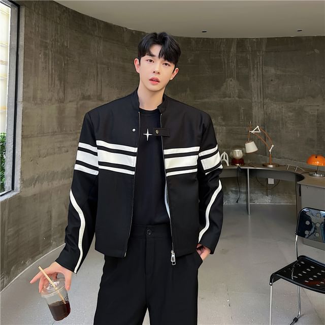 Patow-Color Block Zip-Up Jacket