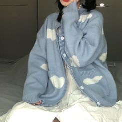 Maisee - Cloud Print Knit Cardigan Maisee - Cloud Print Knit Cardigan