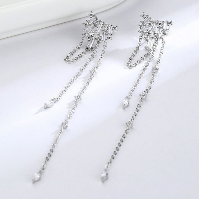 Chimerro-Rhinestone Fringed Earring