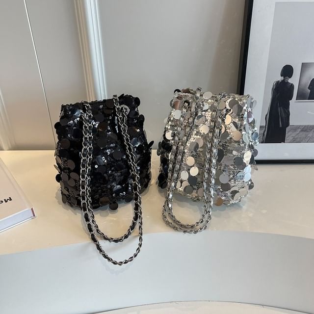 Basaran-Sequin Bucket Bag