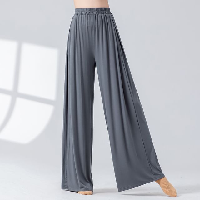 femmal-High Rise Plain Wide Leg Pants