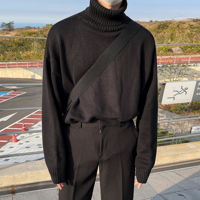 MRCYC-Turtleneck Plain Sweater