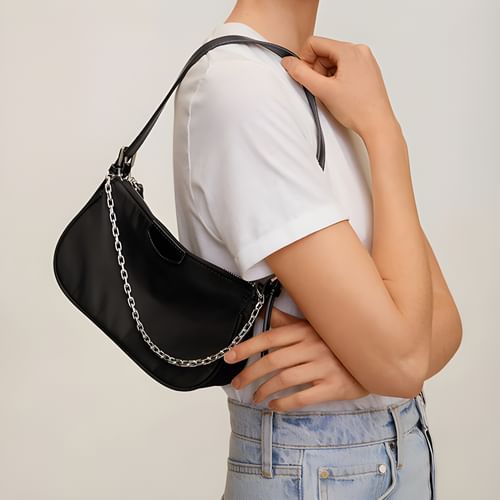 Luna Rouge Hobo Bag with Chain Strap YesStyle