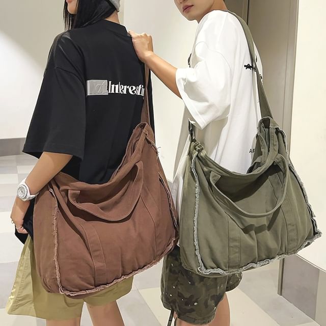 SUNMAN-Canvas Plain Crossbody Bag