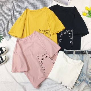 XGZ - Cat Print Short-Sleeve T-Shirt | YesStyle