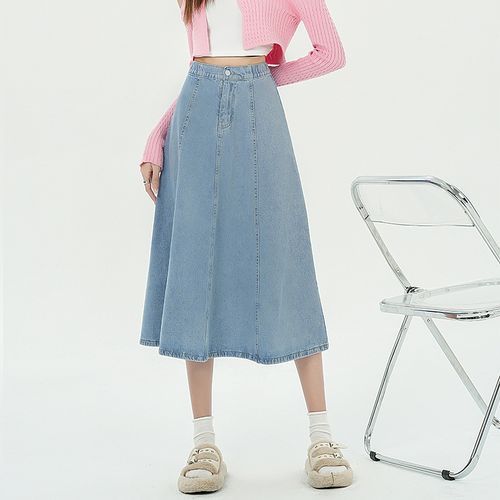 Denimot - Midi A-Line Denim Skirt