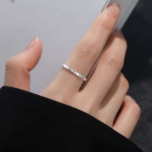 pexrl jewelry-925 Sterling Silver Rhinestone Ring