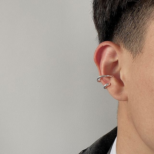 Kopesh-Layered Sterling Silver Cuff Earring