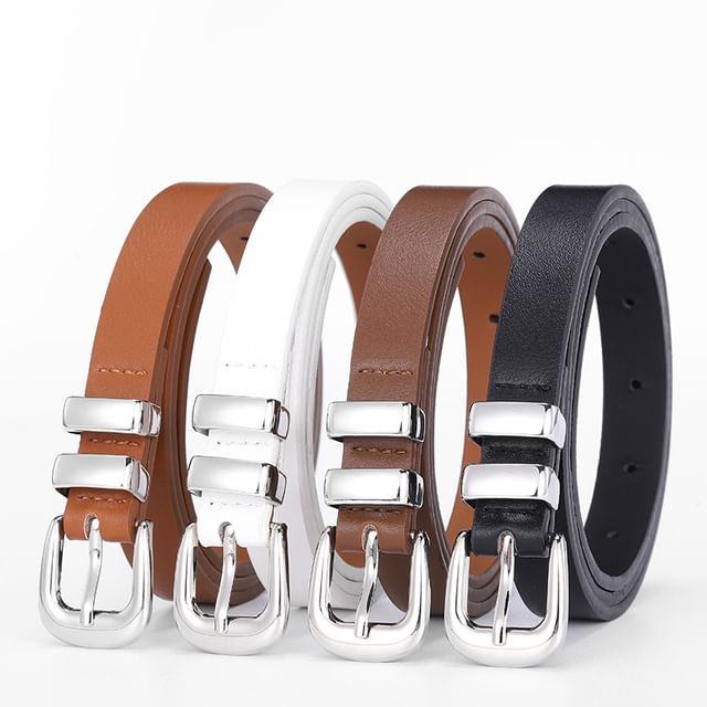Kinoxslone-Faux Leather Thin Belt
