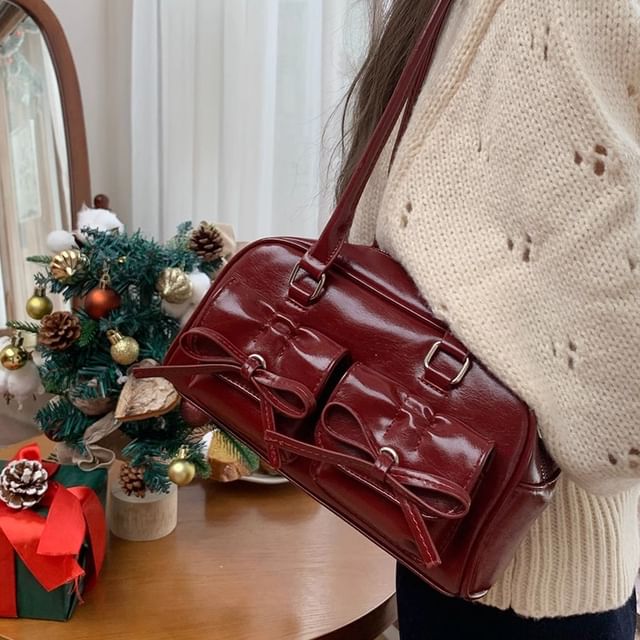 Indenis-Bow Flap Bowler Bag