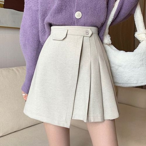 Low-Waist V-Shape Pleated Mini Skirt in 6 Colors