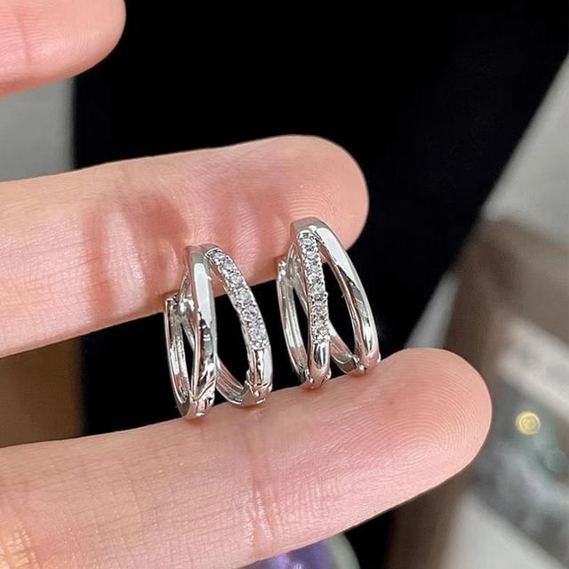 Lilafey-Rhinestone Hoop Earring