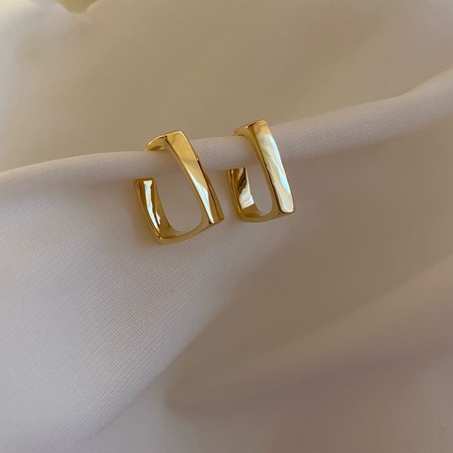 Chimerro-Square Alloy Open Hoop Earring