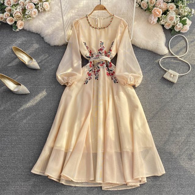 red a line v neck prom dress Wrap Linen Dress with Bell Sleeves and Pockets, Summer Maxi Dress, Cream Linen Dress, Linen Wrap Dress, Boho Wedding Dress, Romantic Dress, L /