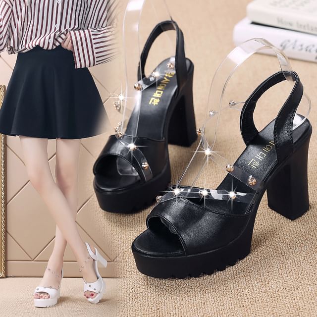 FRAISO-Chunky Heel Platform Sandals