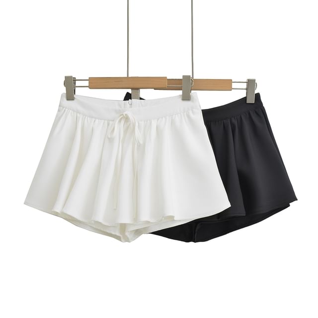 Ulark-High Waist Plain Mini Skorts
