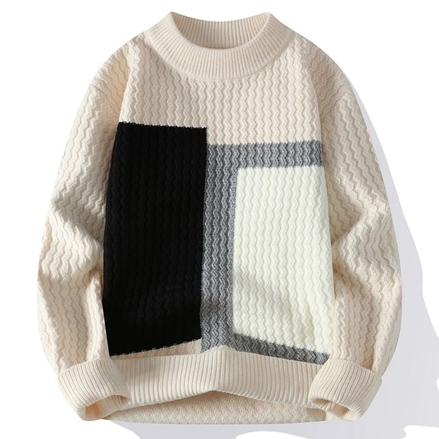 FORSETI-Crewneck Color Block Sweater