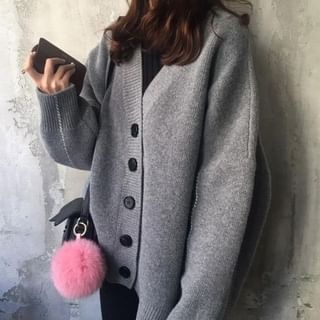 Coline-Button-Up Plain Cardigan