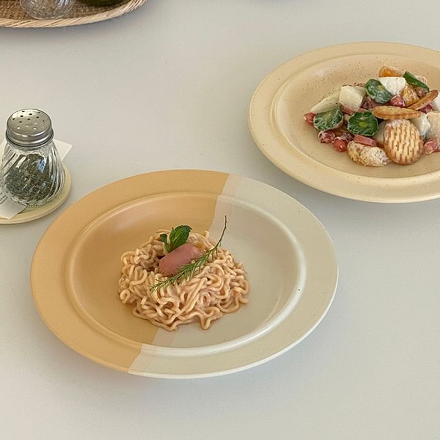 Hashi-Matte Plain Two-Tone Ceramic Plate