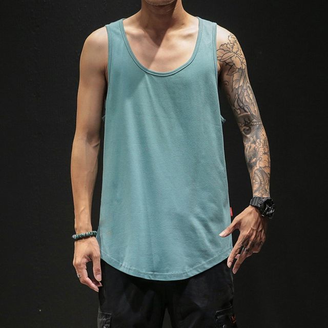 Lefitt-Scoop Neck Plain Tank Top