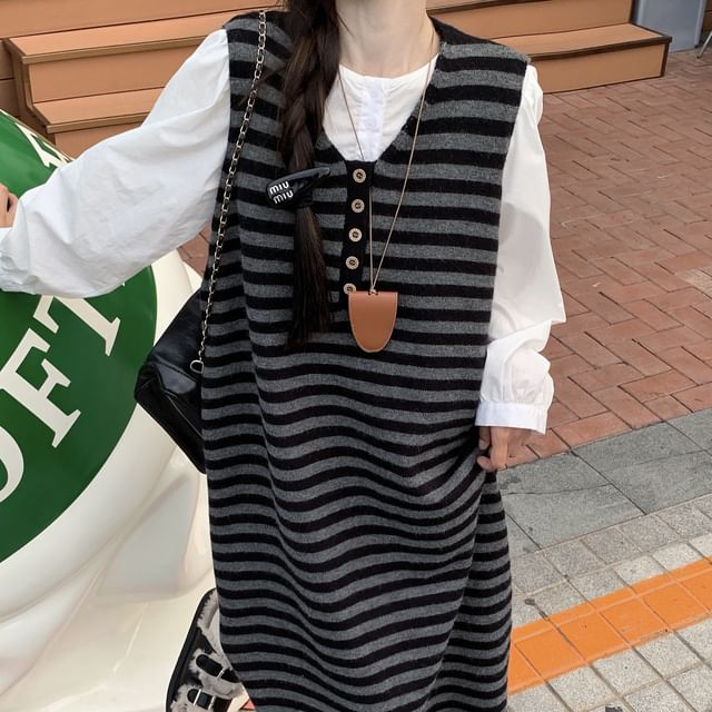long sleeve knit dress maxi SEROYA Arwen Maxi Dress in Chocolate main image 1