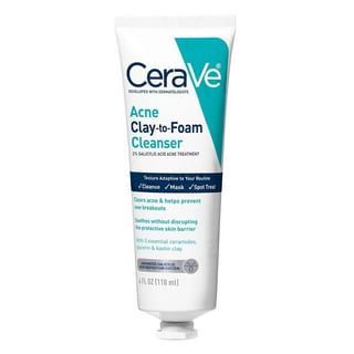 CeraVe - Acne Clay-To-Foam Cleanser 2% Salicylic Acid Acne Treatment
