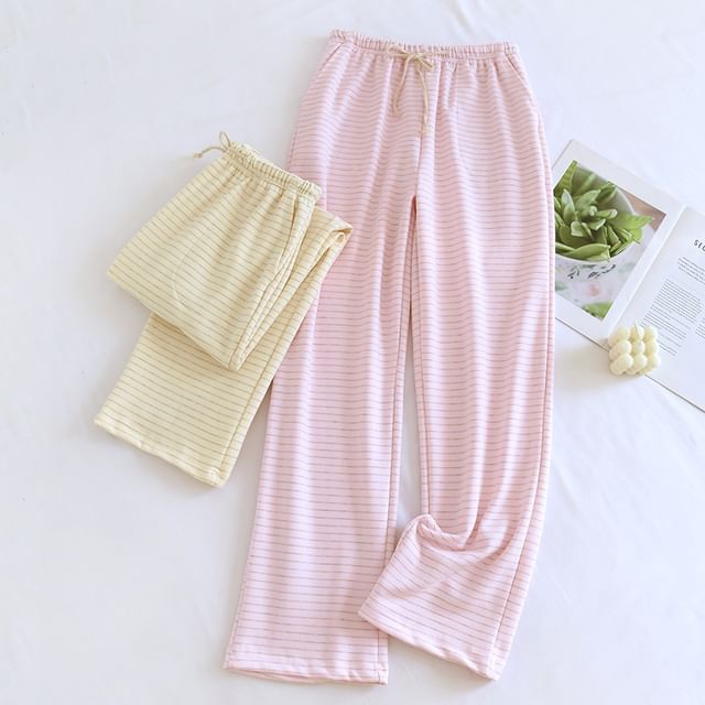 Somnus-Striped Wide Leg Pajama Pants