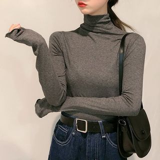Shinsei-Long-Sleeve Mock-Neck Top