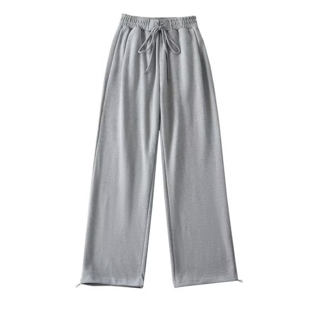 High Rise Drawstring-Cuff Sweatpants