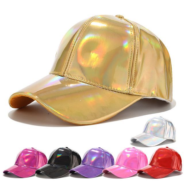 Hatrix-Holographic Faux Leather Baseball Cap