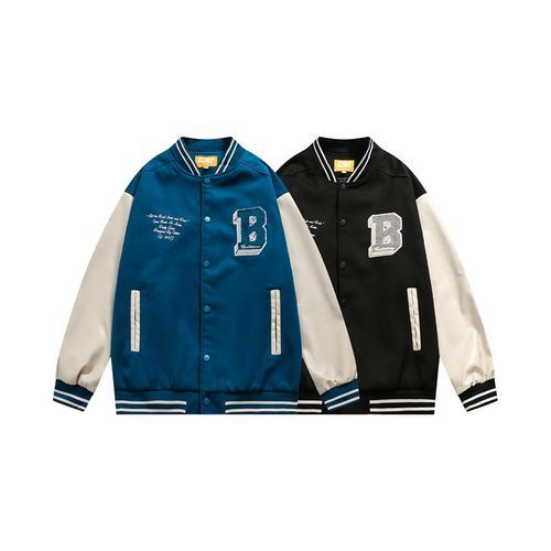 Letter Embroidered Baseball Jacket