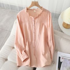 Heybabe - Ruffled Button-Up Blouse