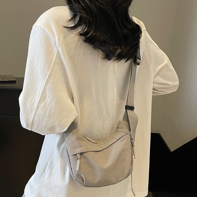 Melois-Textile Plain Crossbody Bag