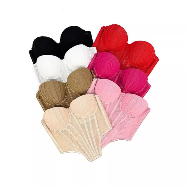 Doowex-Plain Boned Bustier Top