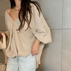 NANING9 - Balloon-Sleeve Peasant Blouse NANING9 - Balloon-Sleeve Peasant Blouse