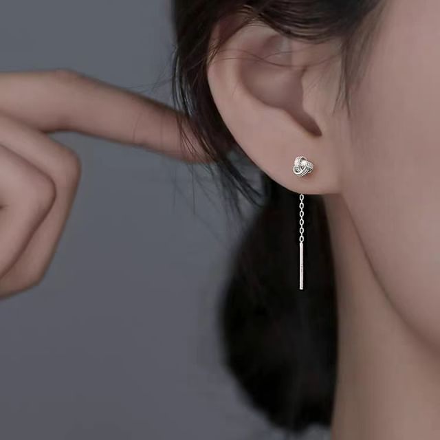 Halfla-Knot Sterling Silver Threader Earring