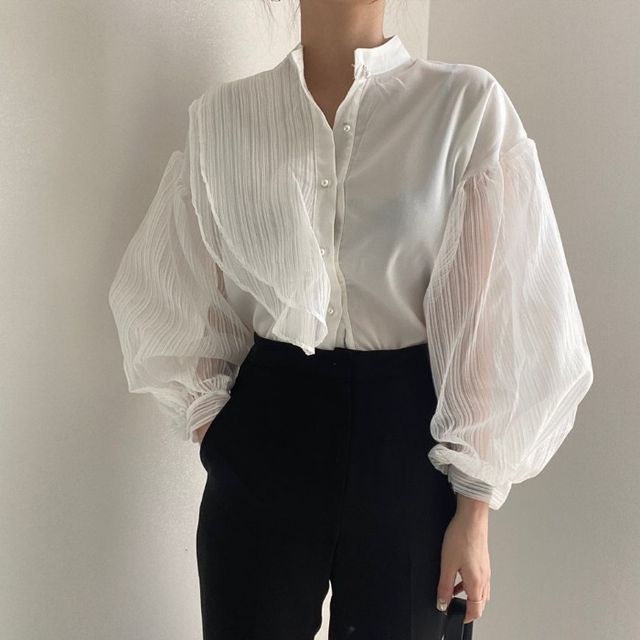 HW Studio - Puff-Sleeve Button-Up Blouse | YesStyle
