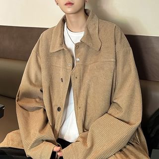 POSI-Plain Corduroy Oversized Shacket