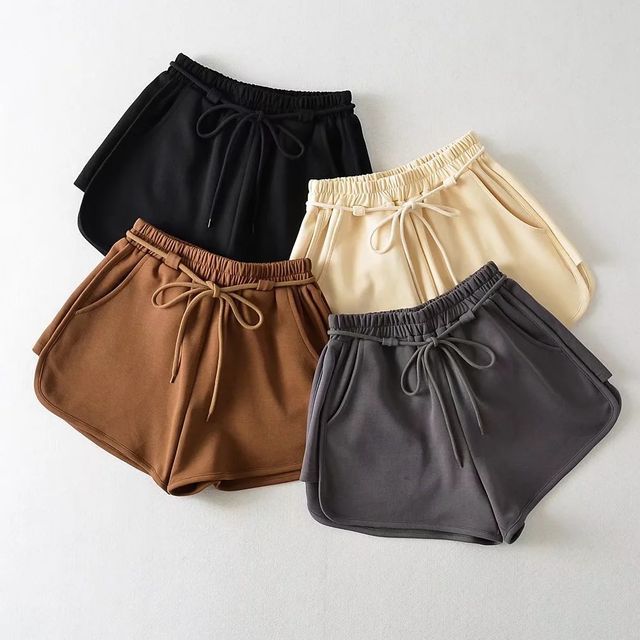 Asiris Plain Drawstring Jogger Shorts YesStyle