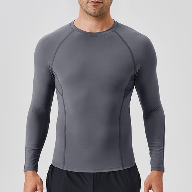FoxFlair-Long-Sleeve Plain Sports Top