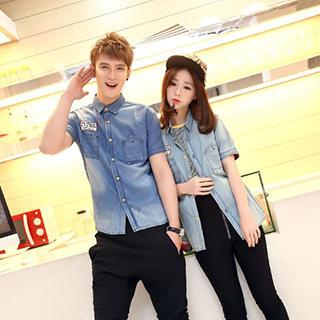denim shirt couple